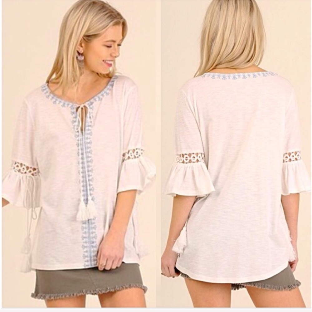 Festival Bohemian Tassel Tunic Top S/M - Picture 6 of 8